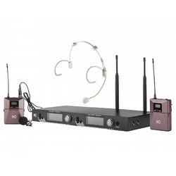 ITC T-521UW - Двухканальная радио микрофонная система, петличный +1 головной микрофоны