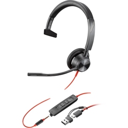 Poly Blackwire 3315 Monaural USB-C Headset +3.5mm Plug +USB-C/A Adapter [8X217AA] - Гарнитура (Plantronics)